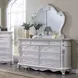 Ventresca White Upholstered Panel Bedroom Set with Nailhead Trim