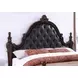 Cremona Dark Cherry and Gray King Upholstered Panel Bed with Nailhead Trim