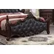 Cremona Dark Cherry and Gray King Upholstered Panel Bed with Nailhead Trim