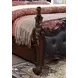 Cremona Dark Cherry and Gray King Upholstered Panel Bed with Nailhead Trim