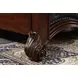 Cremona Dark Cherry and Gray King Upholstered Panel Bed with Nailhead Trim