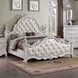 Cremona White Queen Upholstered Panel Bed with Nailhead Trim
