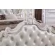Cremona White Queen Upholstered Panel Bed with Nailhead Trim