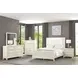 Isadore Antique White Panel Bedroom Set with LED Light