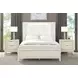 Isadore Antique White Panel Bedroom Set with LED Light