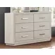 Wellingborough Light Gray 6 Drawer Dresser