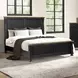 Neue Mills Farmhouse Black and Rustic Oak King Panel Bed