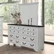 Hampstead White and Dark Brown 6 Drawer Dresser