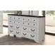 Hampstead White and Dark Brown 6 Drawer Dresser