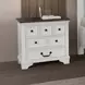 Hampstead White and Dark Brown 3 Drawer Nightstand with USB Charging