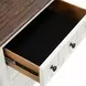 Hampstead White and Dark Brown 3 Drawer Nightstand with USB Charging