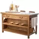 Delmar White and Natural 58" Rectangular Marble Top Kitchen Island