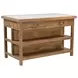 Delmar White and Natural 58" Rectangular Marble Top Kitchen Island