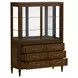 Eave Brown 2 Glass Door China Cabinet with 6 Drawers