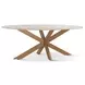 Pasadena Antique Gold 70" Oval Marble Top Dining Table
