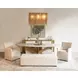 Pasadena Antique Gold 70" Oval Marble Top Dining Table