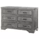 Foundry Brushed Pewter 6 Drawer Dresser