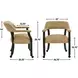 Rylie Black Captains Chair with Casters and Nailhead Trim