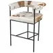 Charleston Beige and Brown Leather Upholstered Counter Height Chair