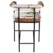 Charleston Beige and Brown Leather Upholstered Counter Height Chair