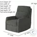 Mimi Berber Indigo Wall Hugger Power Headrest Recliner with SoCozi Massage