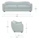 Bria Light Blue 90" Sofa