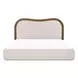 Camilla Oat and Brown Queen Upholstered Panel Bed