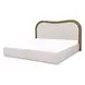Camilla Oat and Brown King Upholstered Panel Bed