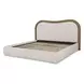 Camilla Oat and Brown King Upholstered Panel Bed