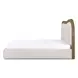 Camilla Oat and Brown King Upholstered Panel Bed