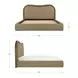 Camilla Green and Brown King Upholstered Panel Bed