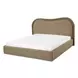 Camilla Green and Brown King Upholstered Panel Bed
