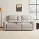 Giraldus Beige 79" Manual Reclining Loveseat with Console