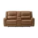 Leolinus Brown 79" Manual Reclining Loveseat with Console