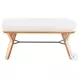 Folia Cream Fabric And Natural Wood Bench