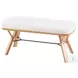 Folia Cream Fabric And Natural Wood Bench