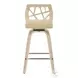 Folia Cream PU And Chrome With Natural Wood Counter Height Stool Set of 2
