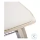 Folia Cream PU And Chrome With Natural Wood Counter Height Stool Set of 2