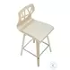 Folia Cream PU And Chrome With Natural Wood Counter Height Stool Set of 2