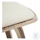 Folia Cream PU And Chrome With Zebra Wood Counter Height Stool Set of 2