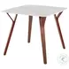 Folia White Marble And Walnut Wood Dinette Table