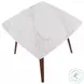 Folia White Marble And Walnut Wood Dinette Table