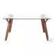 Folia Walnut Wood And Clear Glass Dining Table