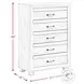 Tarrant White 5 Drawer Chest