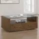Garland Toffee Rectangular Glass Top Ocassional Table with Casters