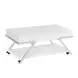 Zena White Rectangular Lift Top Cocktail Table with Casters