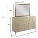 Lenox Alabaster and Gold 10 Drawer Ventura Dresser with Rectangular Anaheim Mirror