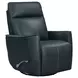 Rovelle Abby Navy Leather Manual Swivel Glider Recliner