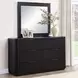 Henry Espresso 6 Drawer Dresser and Rectangular Mirror