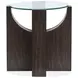 Beckham Rustic Tavern Round Glass Top End Table